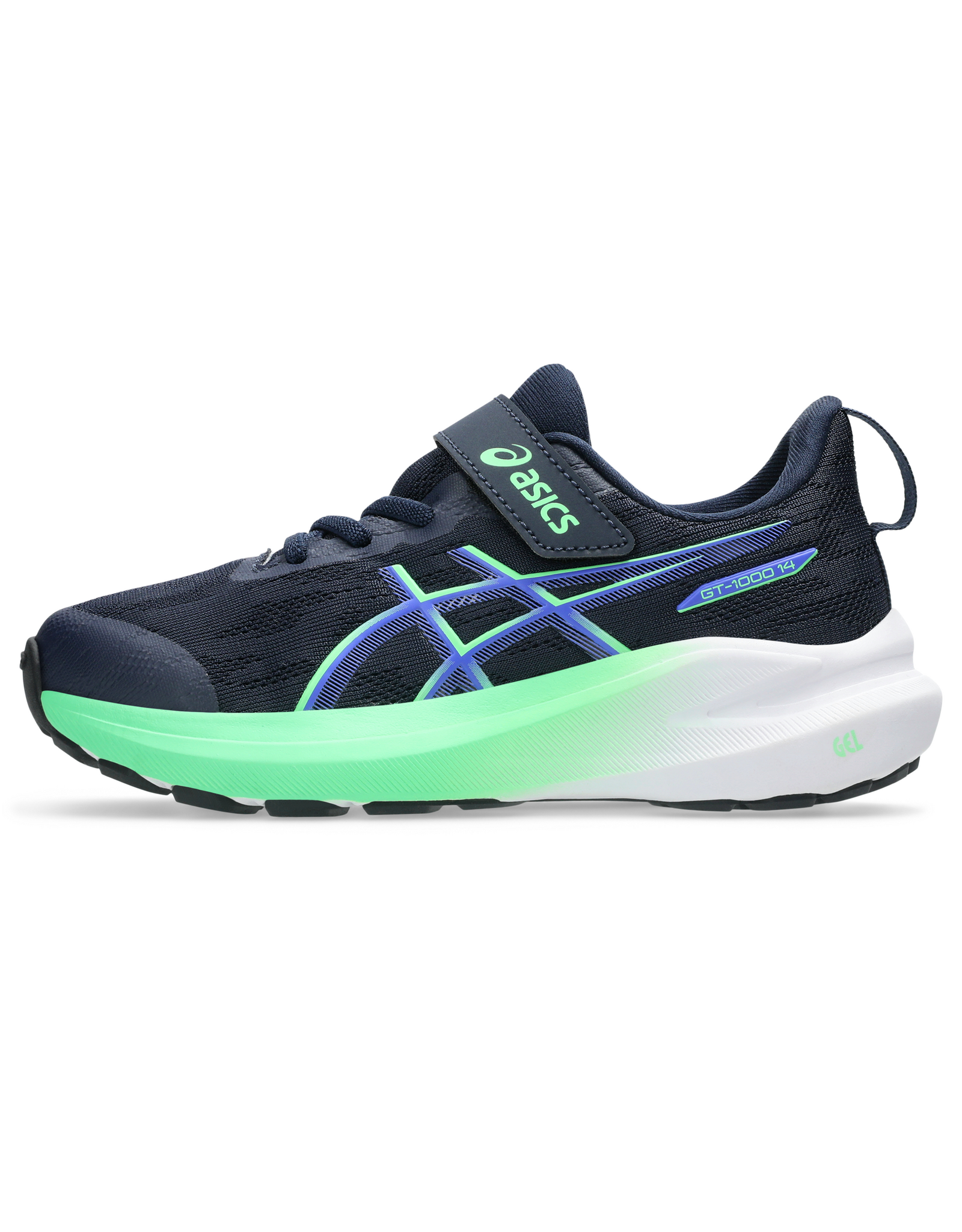 Asics GT-1000 14 PS-Kinderen-MIDNIGHT/VITAL GREEN