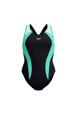 Speedo ECO+M PLACEM LANEBACK BLA/GRN