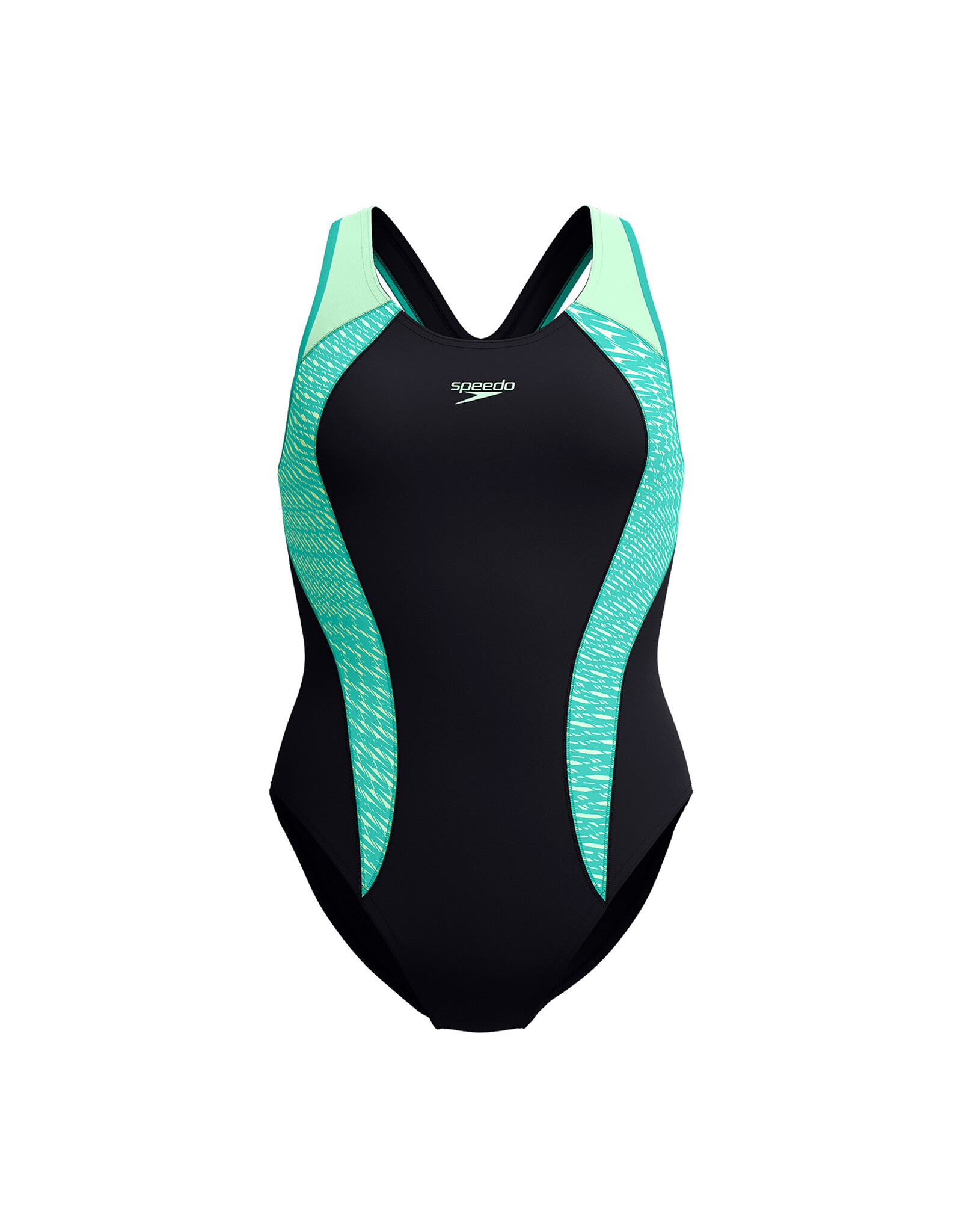 Speedo ECO+M PLACEM LANEBACK BLA/GRN