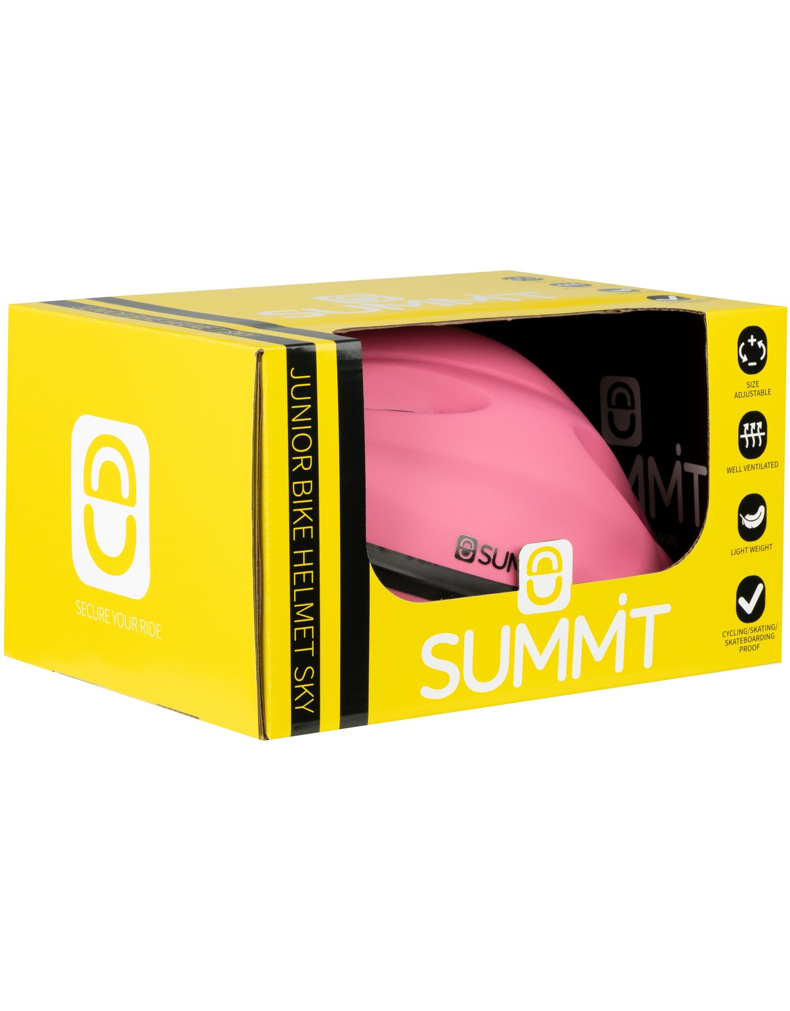 Summit® Fiets Veiligheids Helm Junior Verstelbaar Roze (ROZ)