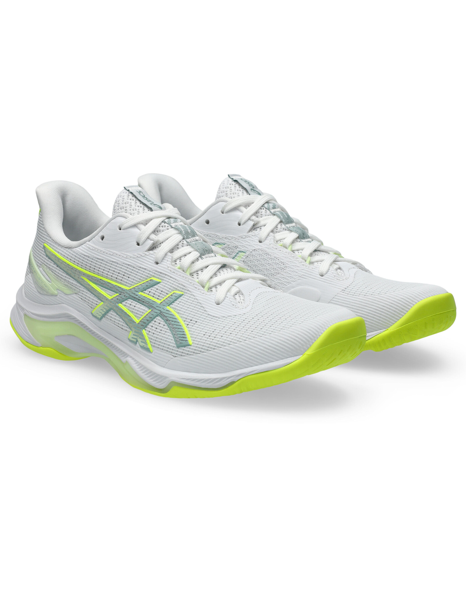 Asics NETBURNER BALLISTIC FF 4-Dames-WHITE/SAFETY YELLOW