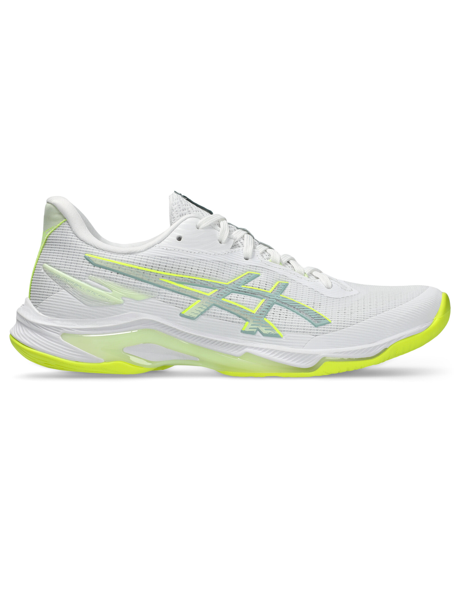 Asics NETBURNER BALLISTIC FF 4-Dames-WHITE/SAFETY YELLOW
