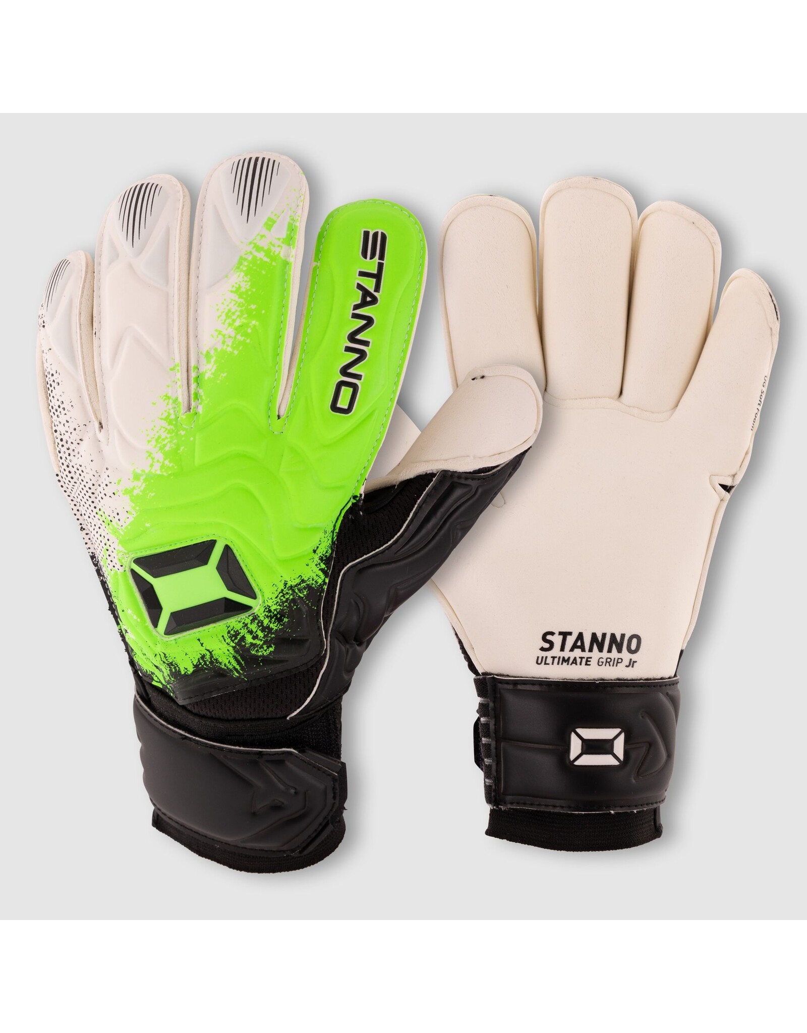 Stanno White-Green-Black-Ultimate Grip V JR Goalkeeper Gloves