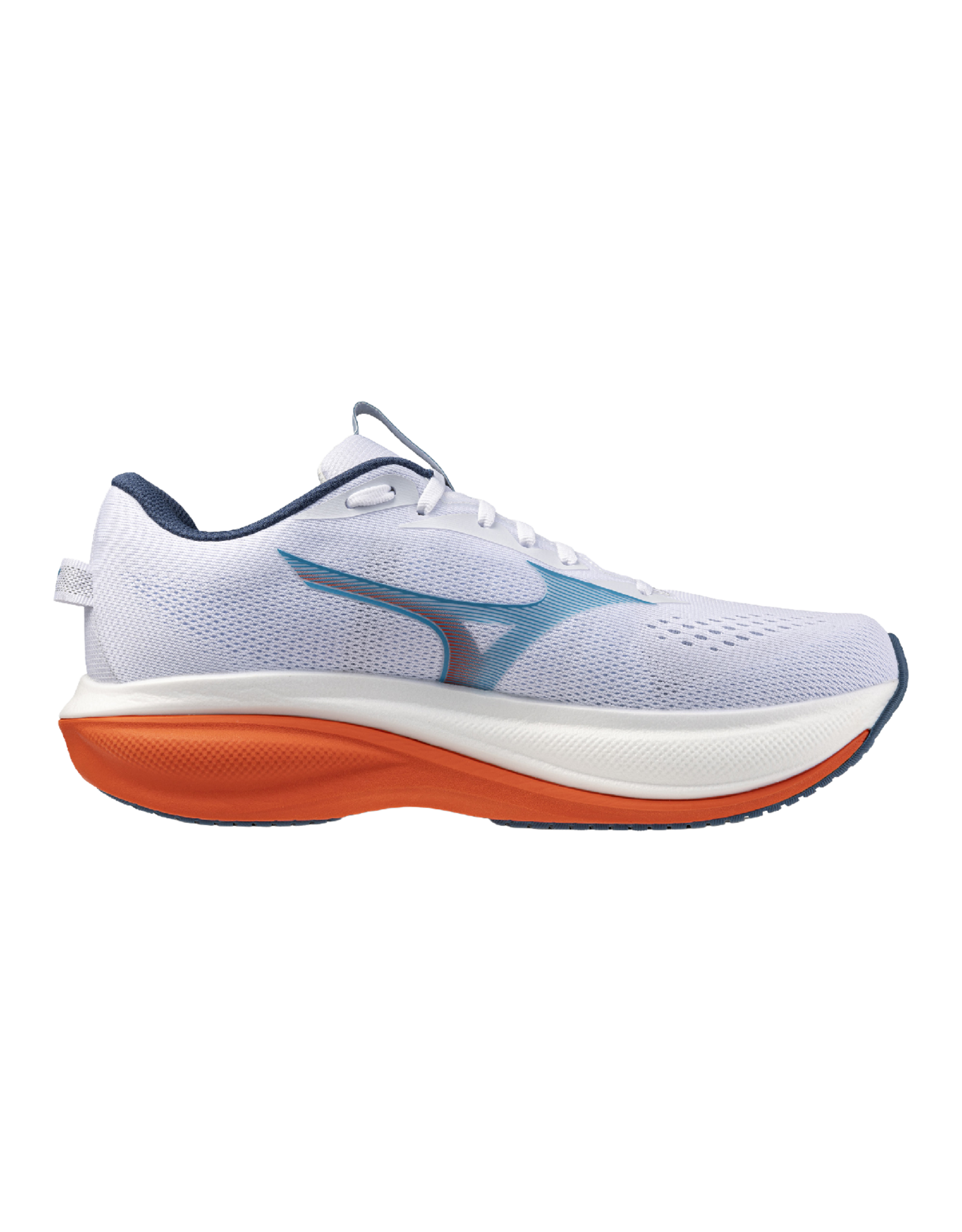 Mizuno WAVE RIDER 30-Heren-White/Blue Jewel/Orange.com