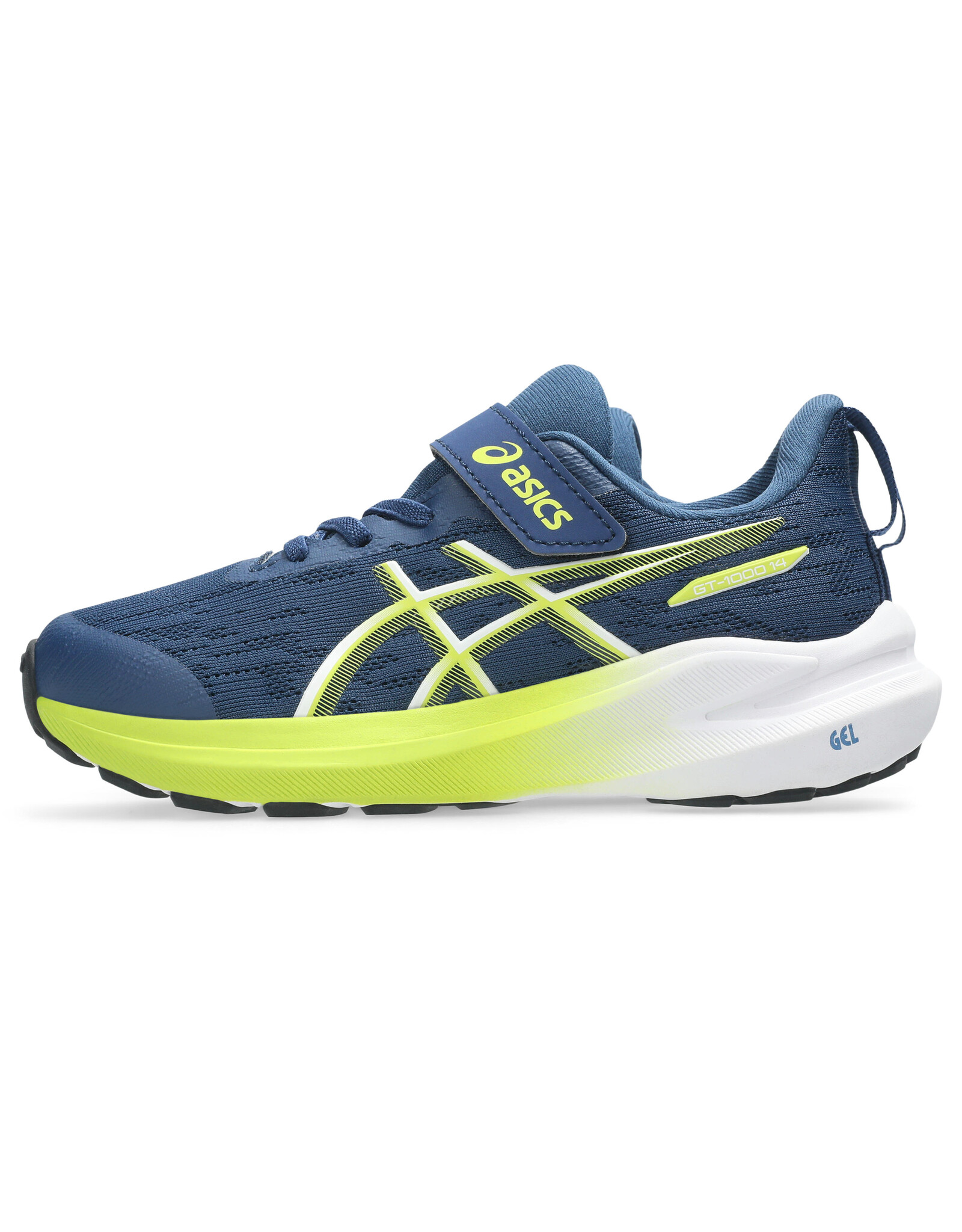 Asics GT-1000 14 PS-Kinderen-INDEPENDENCE BLUE/NEON LIME