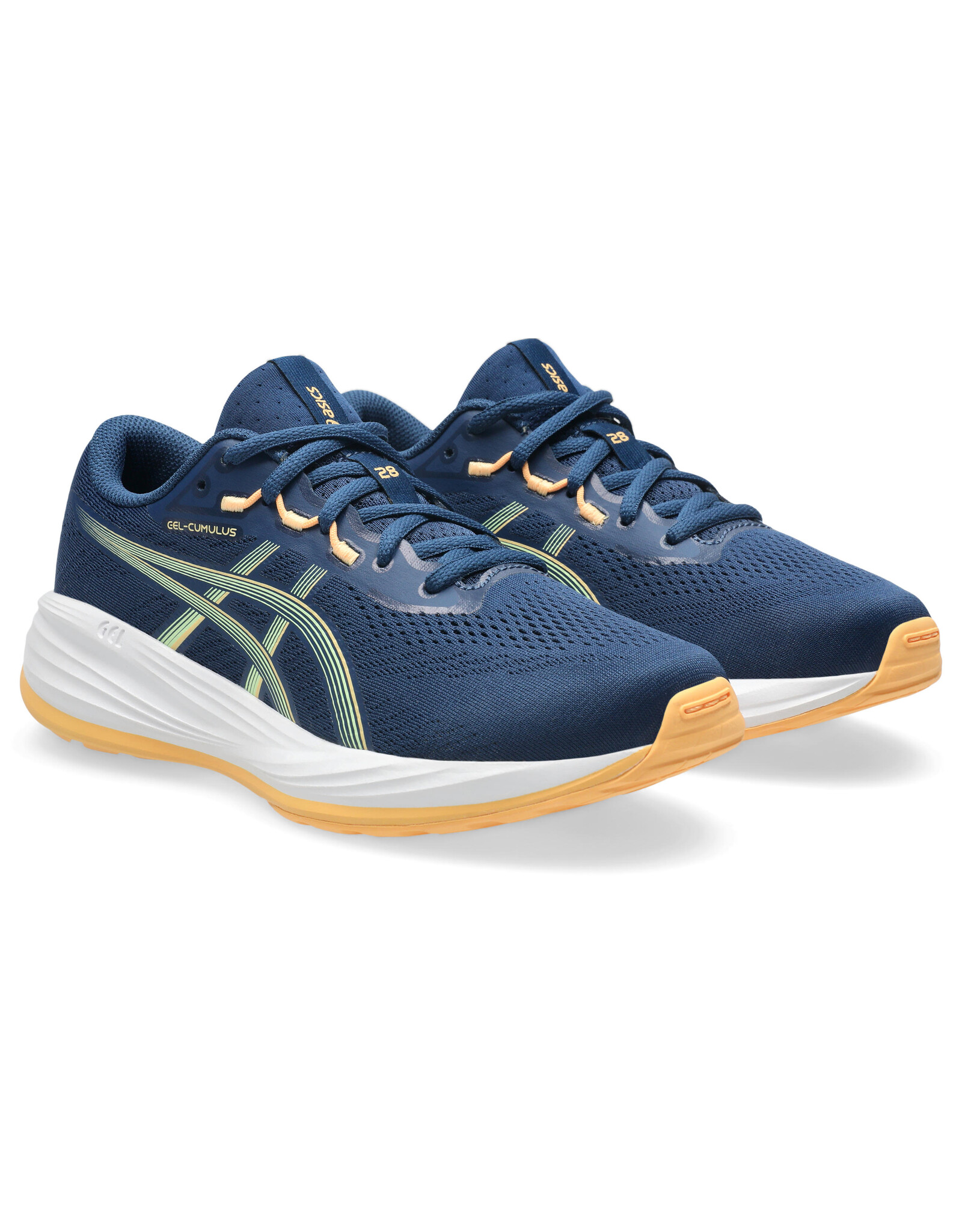 Asics GEL-CUMULUS 28 GS-Kinderen-INDEPENDENCE BLUE/ORANGE GLOW