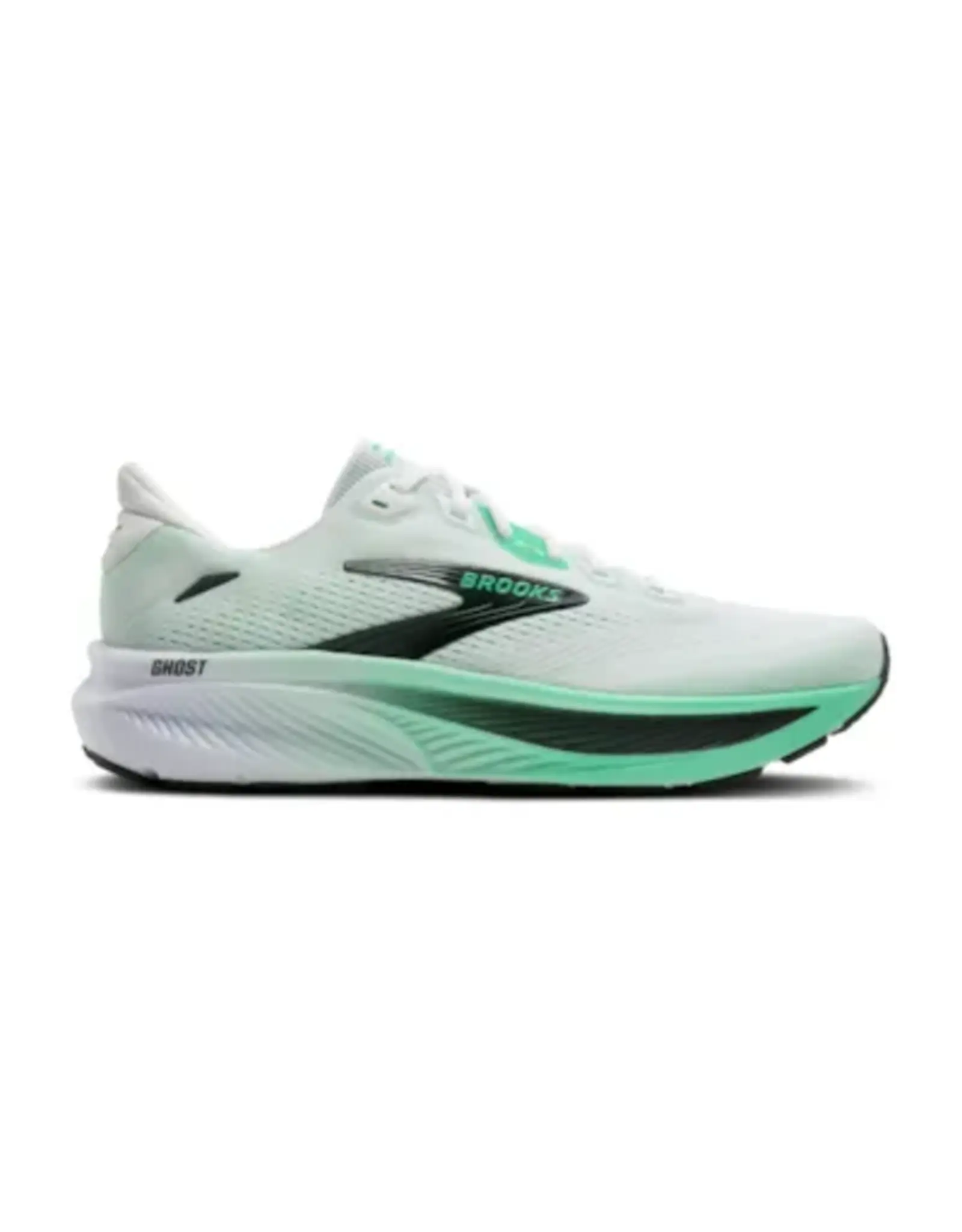 Brooks Ghost 18-Heren-White/Spring Bud/Spruce