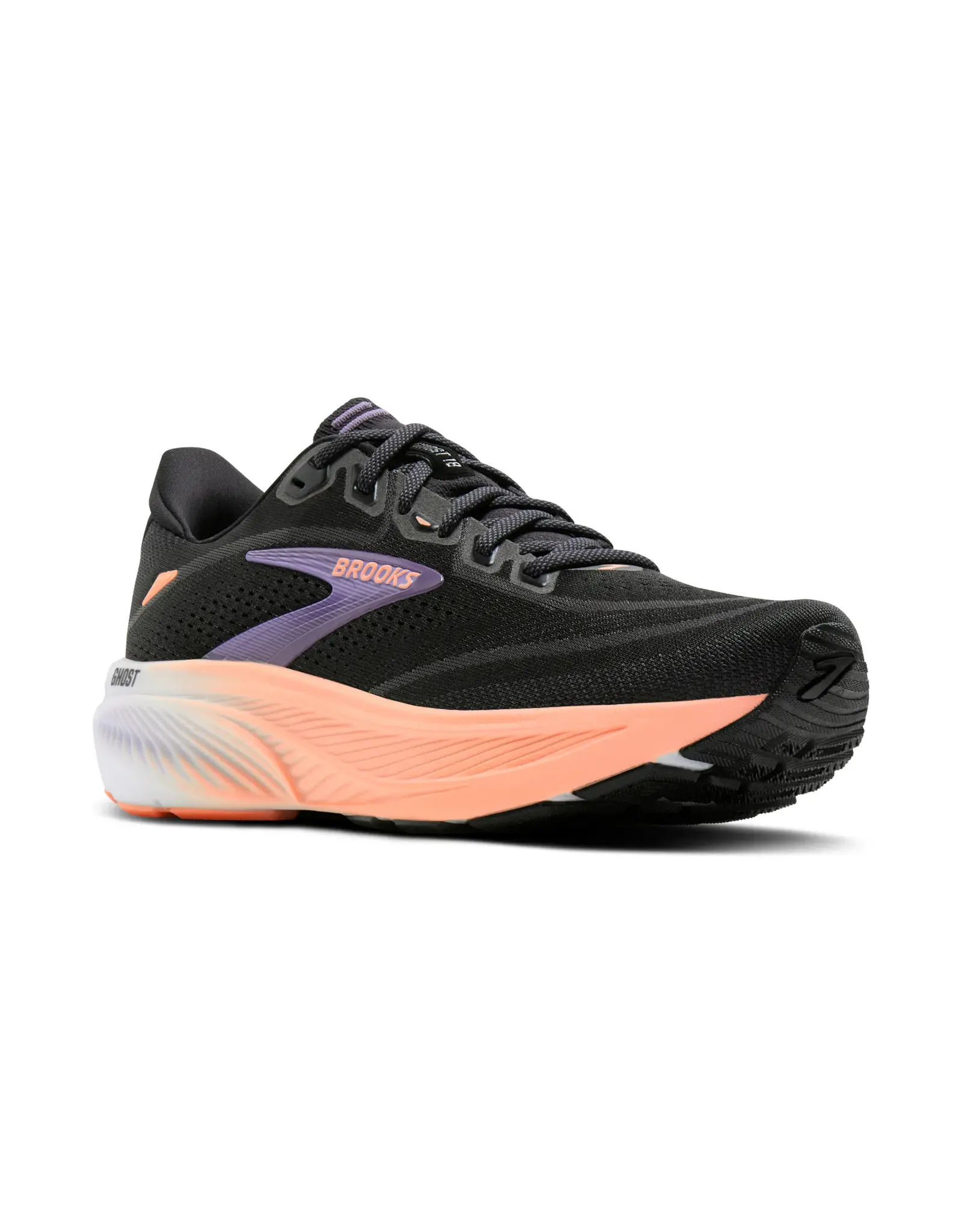 Brooks Ghost 18-Dames-Black/Mulled Grape/Peach