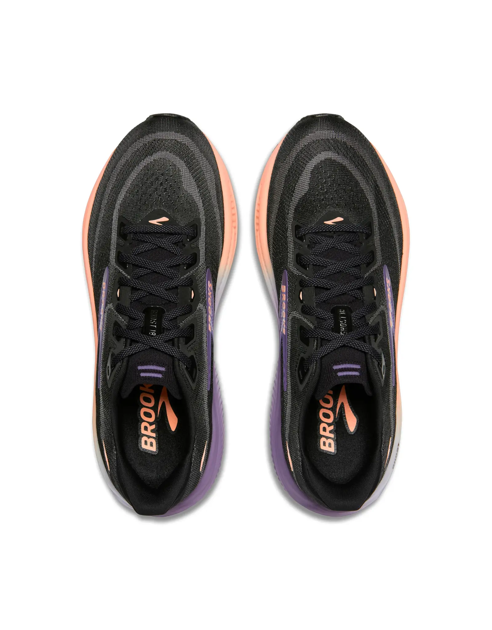 Brooks Ghost 18-Dames-Black/Mulled Grape/Peach