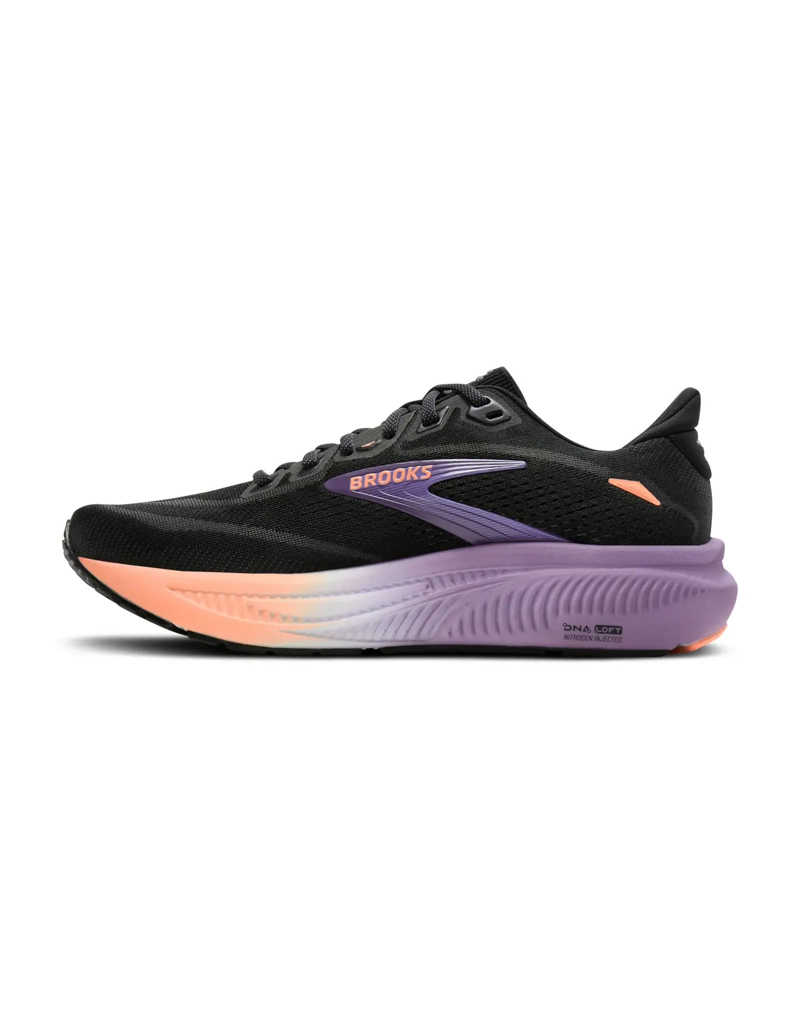 Brooks Ghost 18-Dames-Black/Mulled Grape/Peach