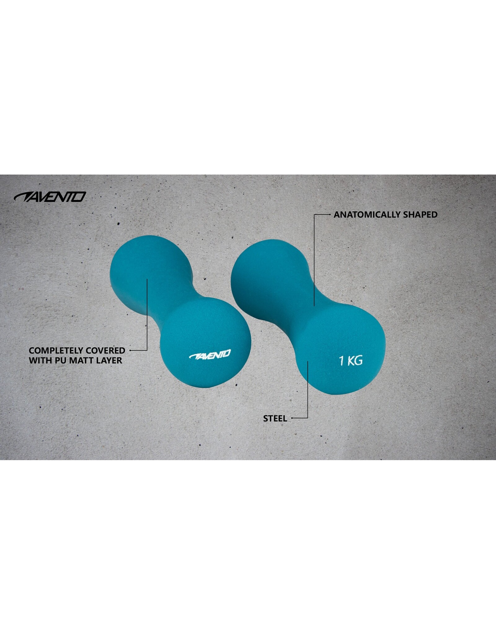 Avento Handgewicht Set • Bone - 2x 1 kg •