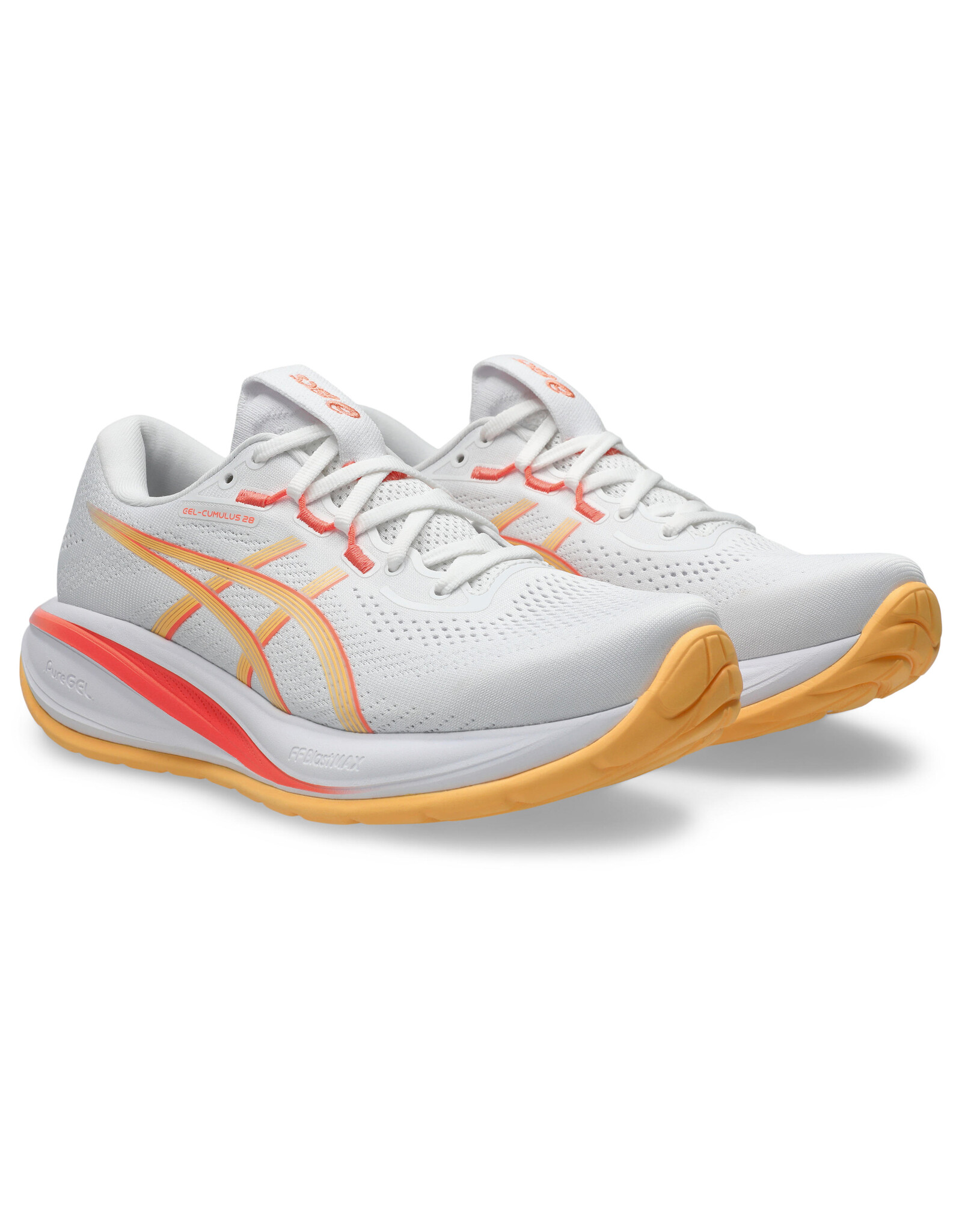 Asics GEL-CUMULUS 28-Dames-WHITE/ORANGE GLOW