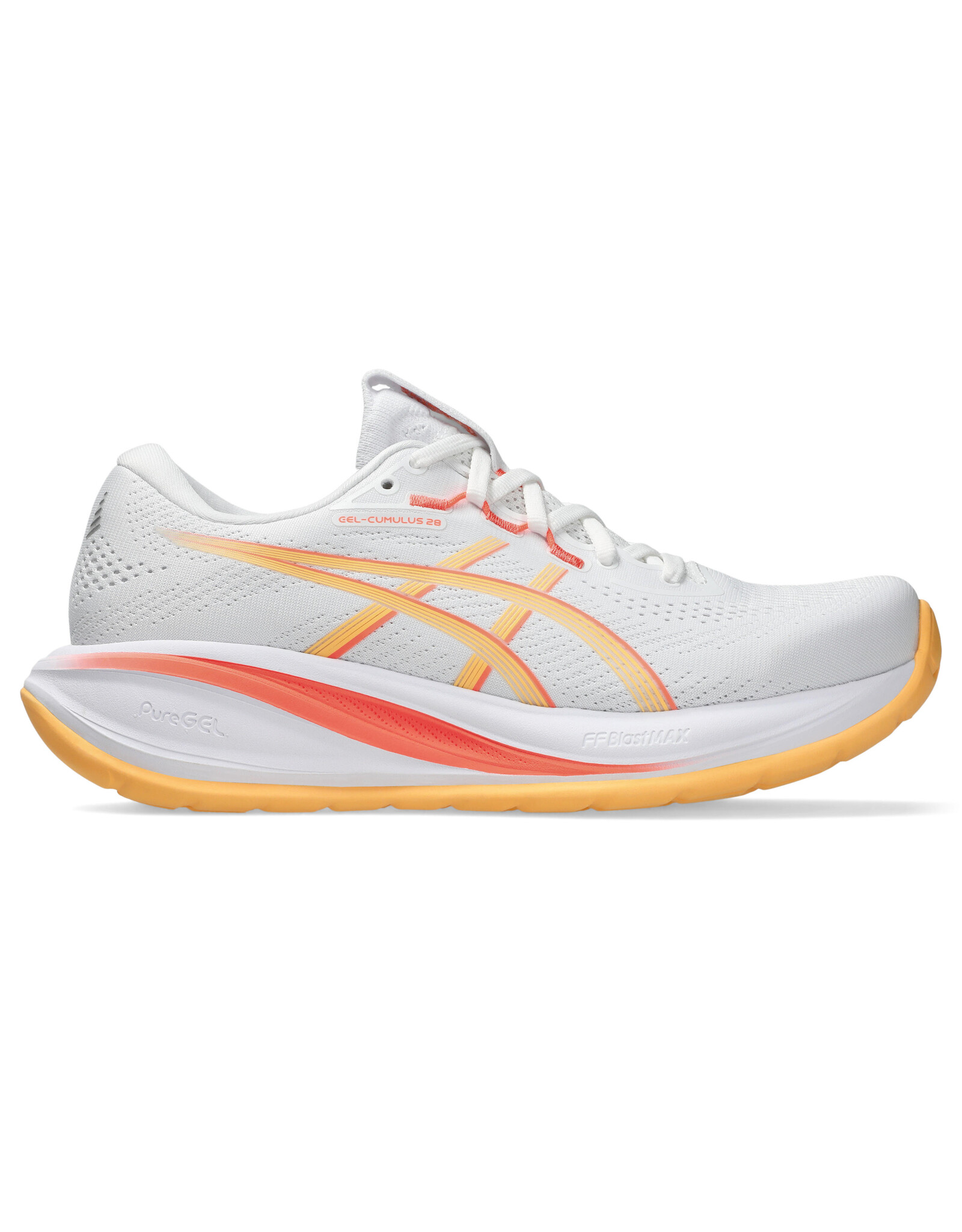 Asics GEL-CUMULUS 28-Dames-WHITE/ORANGE GLOW