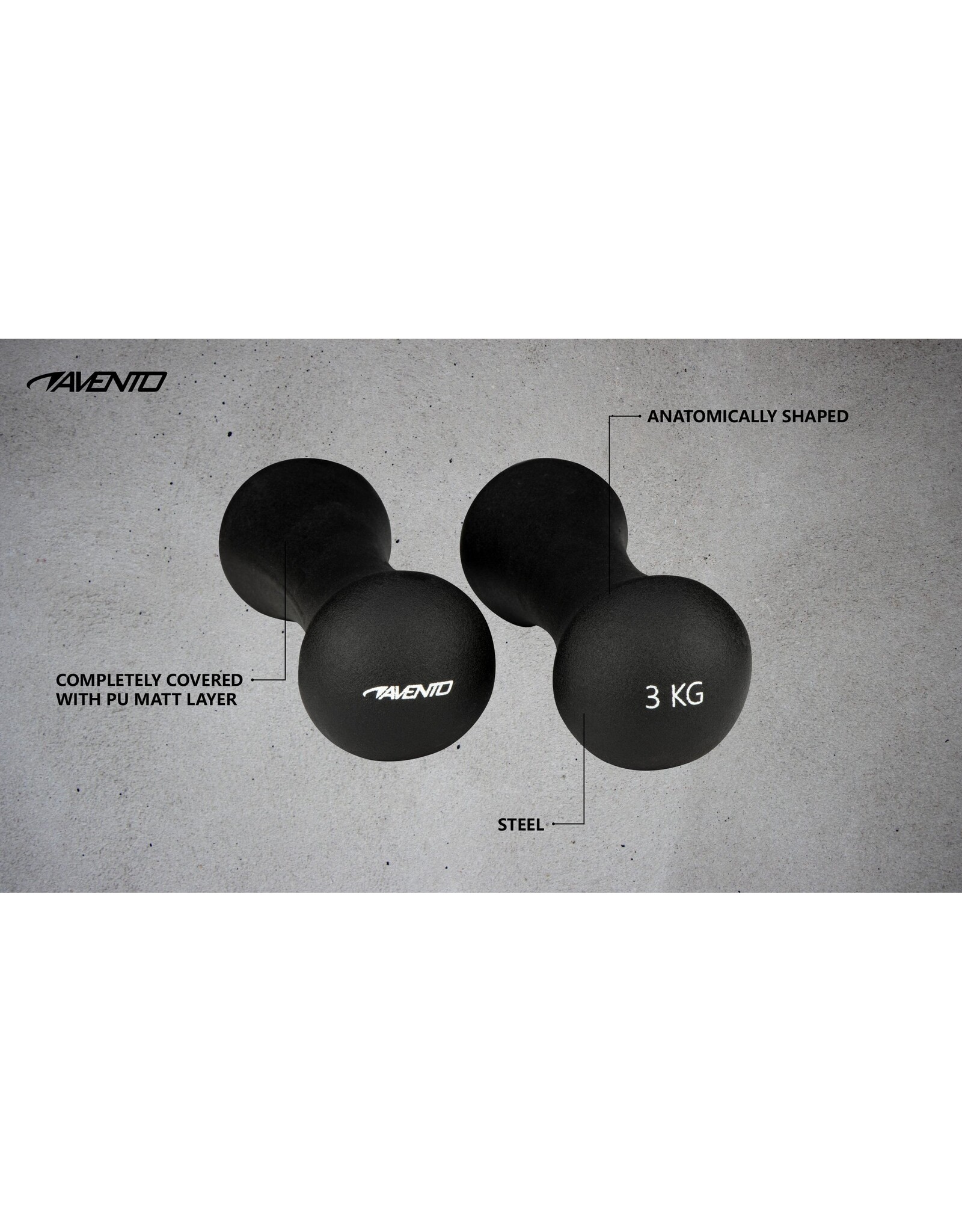 Avento Handgewicht Set • Bone - 2x 3 kg •