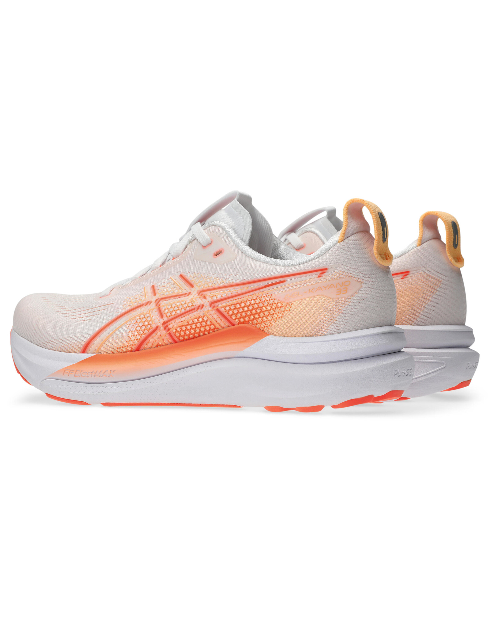 Asics GEL-KAYANO 33-Dames-WHITE/VIVID CORAL