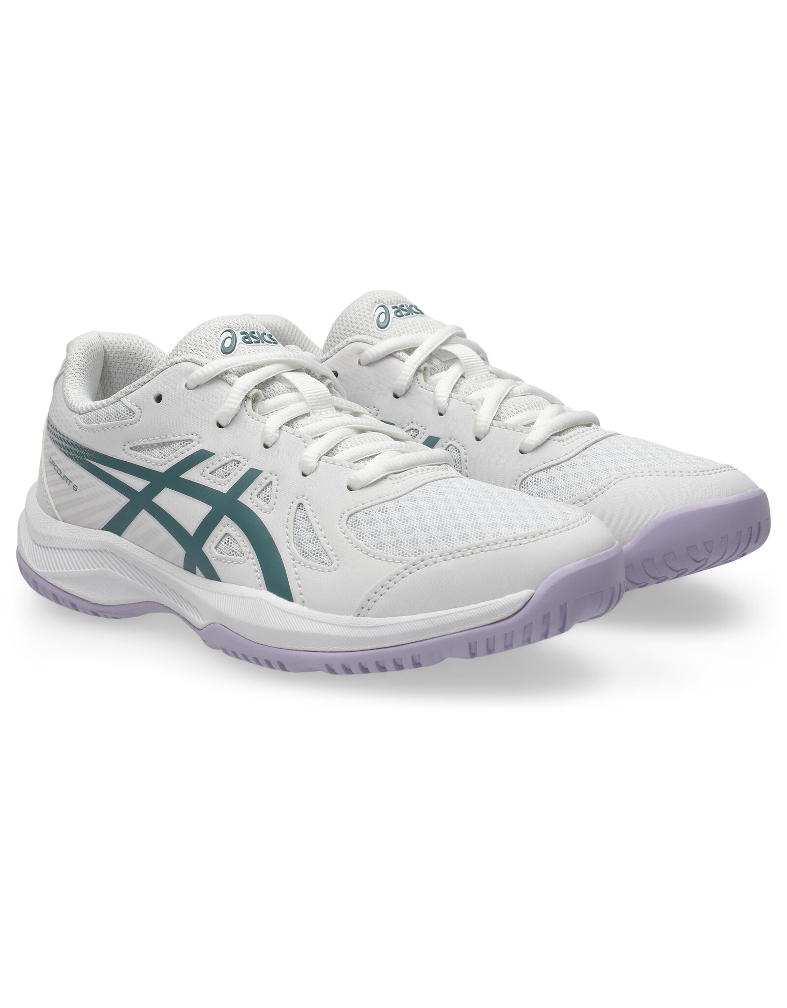 Asics UPCOURT 6 GS-Kinderen-WHITE/FOGGY TEAL