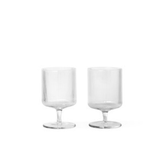 ferm LIVING Ripple Wine Glasses Clear