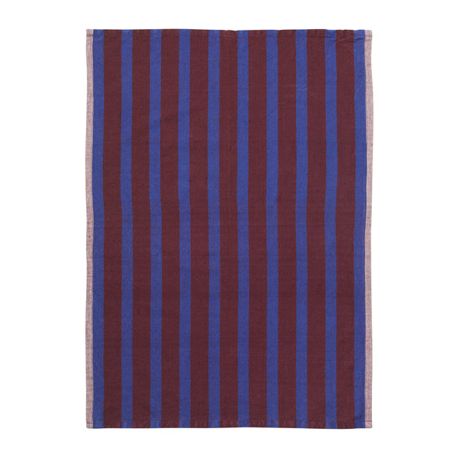 ferm LIVING Hale Tea Towel Brown/Navy Blue