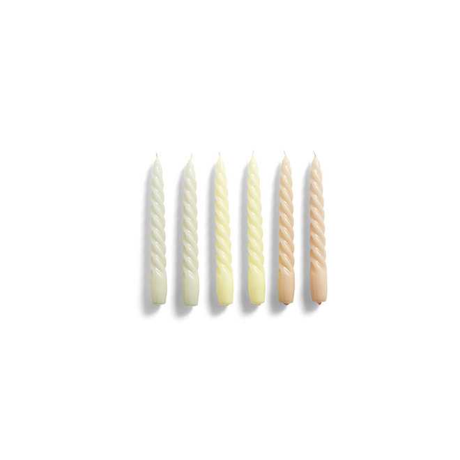 HAY Candle Twist Set of 6 Pcs Grey Beige Citrus Peach