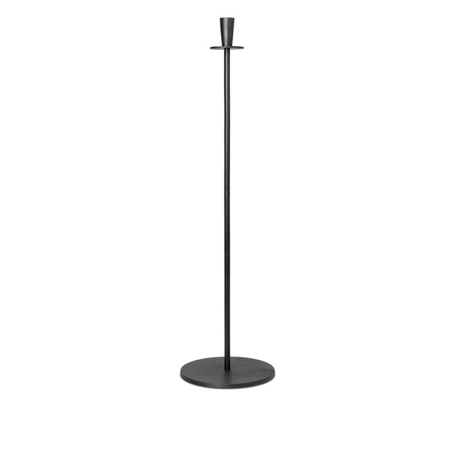 ferm LIVING Hoy Casted Candle Holder Tall Black
