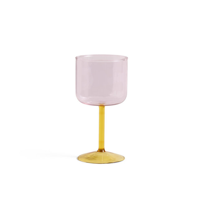 HAY Tint Wine Glass Set of 2 Pink and Yellow