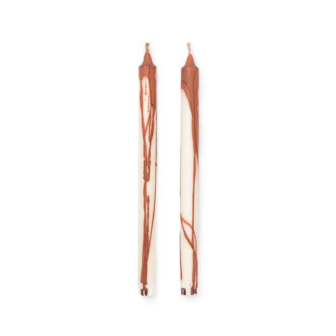 ferm LIVING Dryp Candles Set of 2 Rust