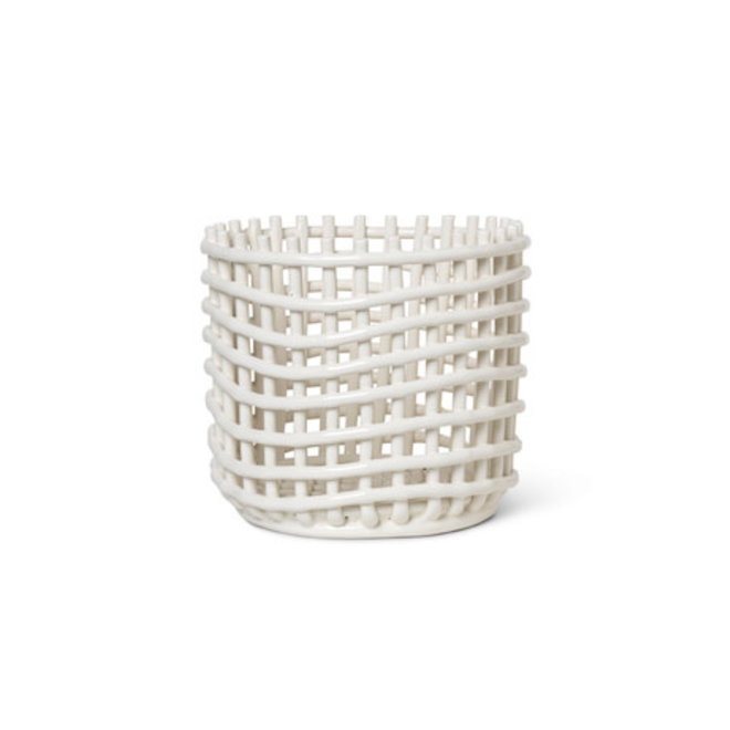 ferm LIVING Ceramic Basket Large Off-White