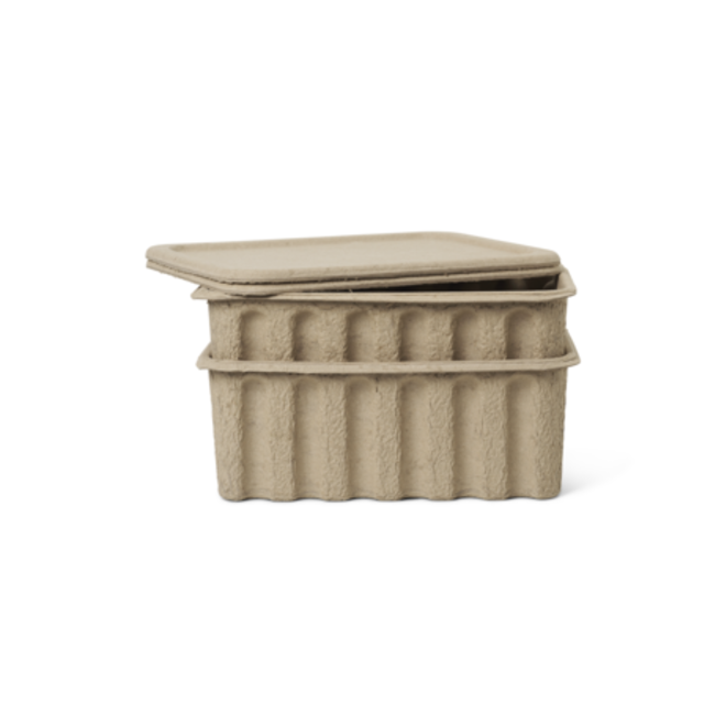 ferm LIVING Paper Pulp Box Large Set of 2 Brown