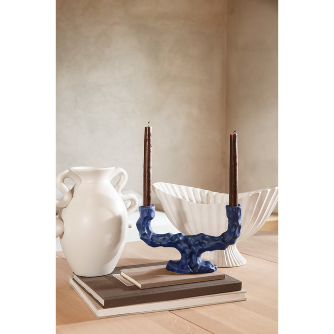 ferm LIVING Dito Candle Holder - Double  - Bright Blu