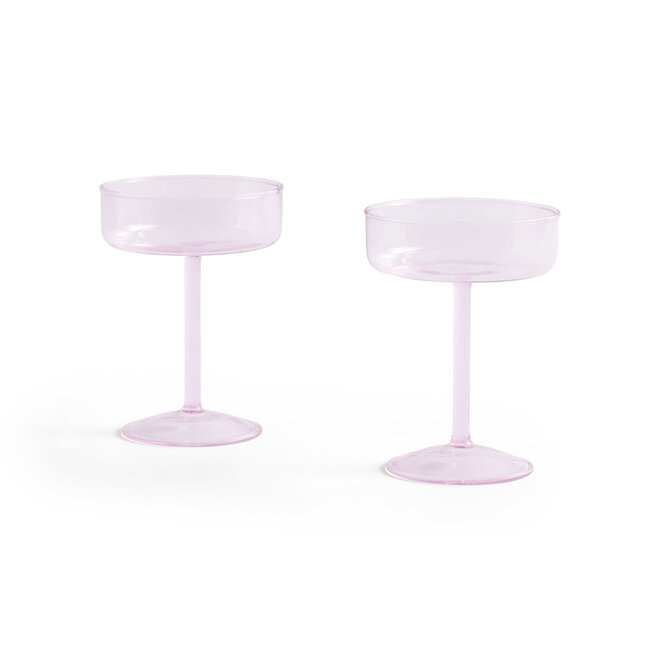HAY Tint Coupe Glass Set of 2 Pink