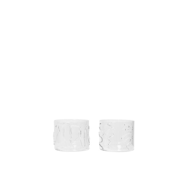 ferm LIVING Doodle Glasses Set of 2 Low Clear