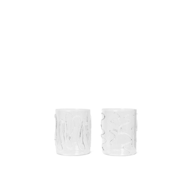 ferm LIVING Doodle Glasses Set of 2 Tall Clear