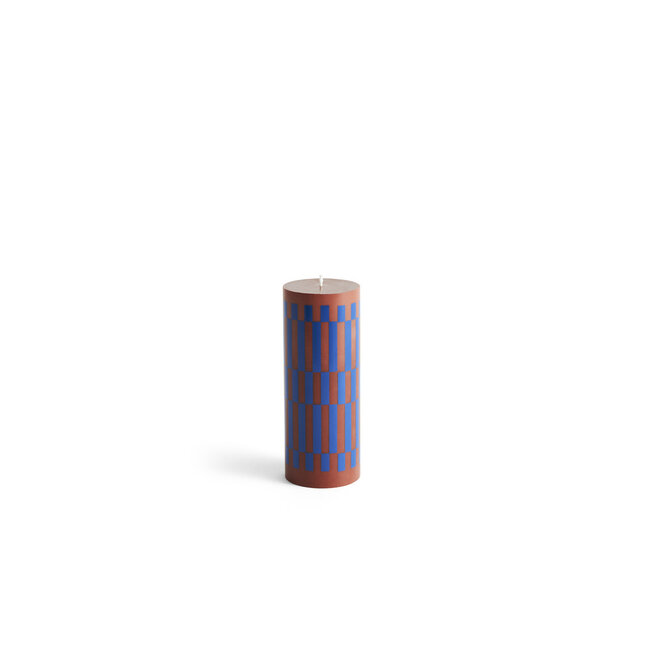 HAY Column Candle Medium Brown and Blue