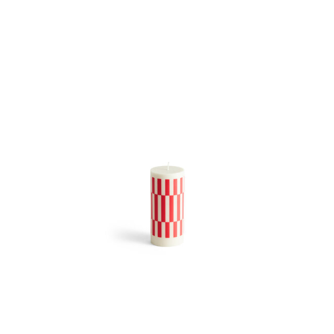 HAY Column Candle Small Off-white and Red