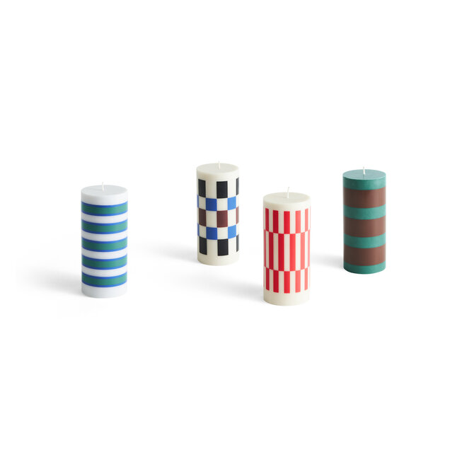 HAY Column Candle Small Off-white Brown Black and Blue