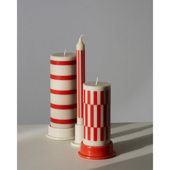 HAY Column Candle Small Off-white and Red