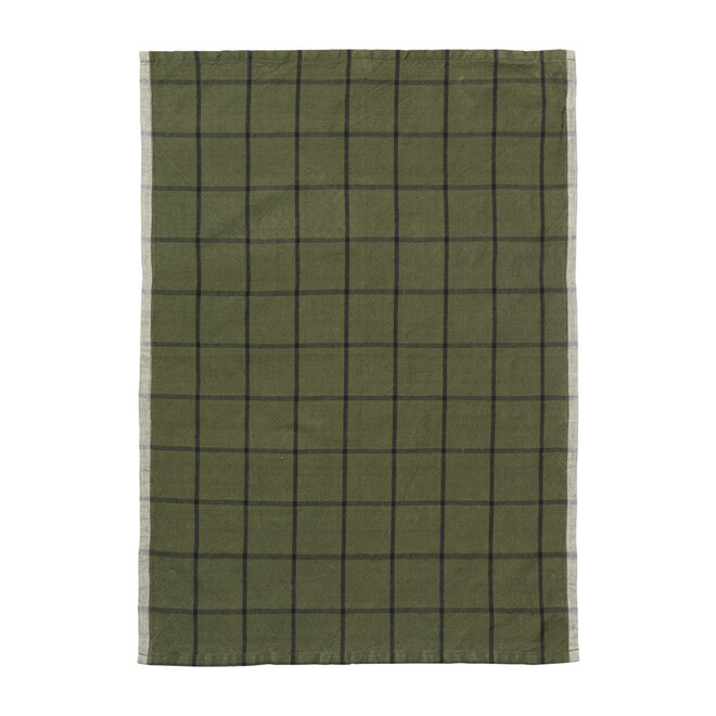 ferm LIVING Hale Tea Towel Green/Black