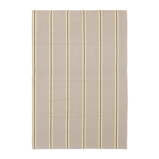 ferm LIVING Hale Tea Towel Oyster/Lemon/Br Blue