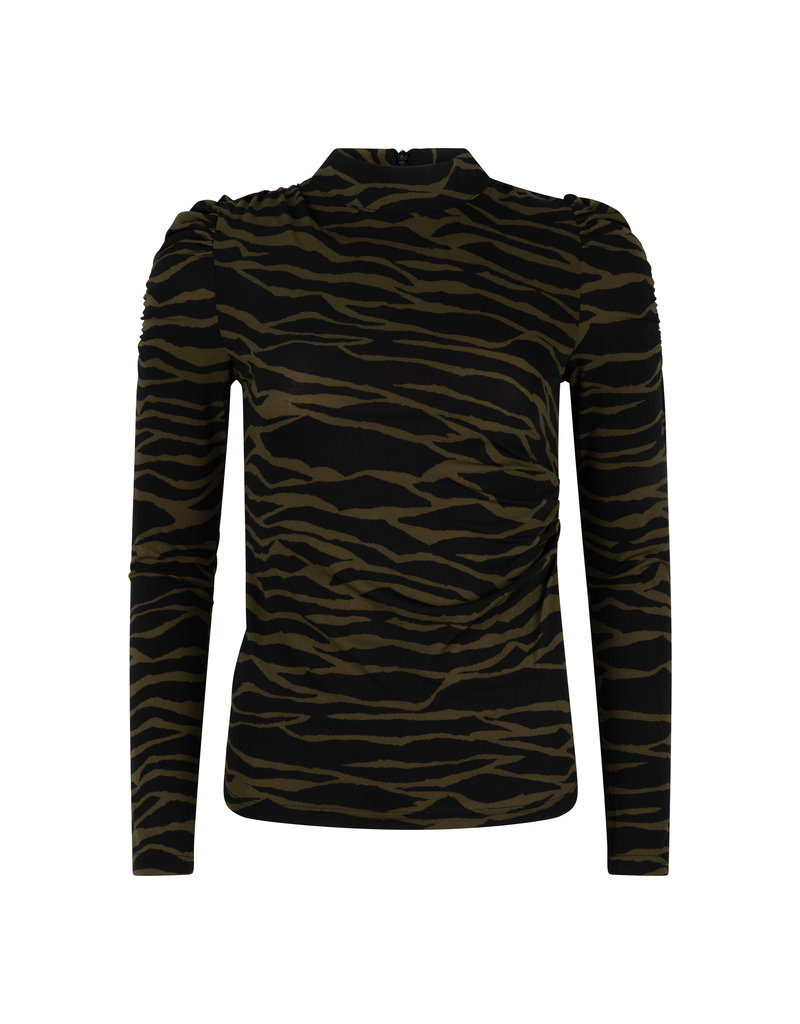 Lofty Manner Groene Zebraprint Top Tamara