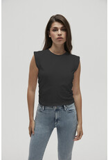 Homage - Cropped Top With Gathering, Black