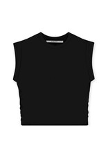 Homage - Cropped Top With Gathering, Black