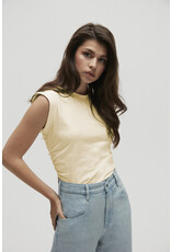 Homage - Cropped Top With Gathering, Yellow