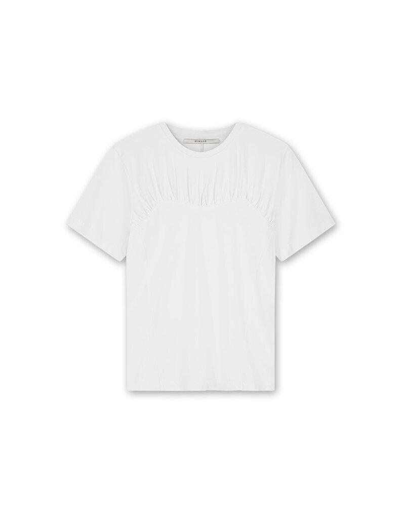 Homage - T-shirt With Gathering, White