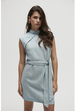 Homage - Collar Tailored Dress, Light Blue Wash