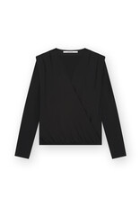 Homage - Flowy Cross Over Top, Black