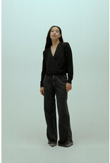 Homage - Flowy Cross Over Top, Black