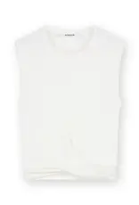 Homage - Rib Cropped Top With Knot, Off White