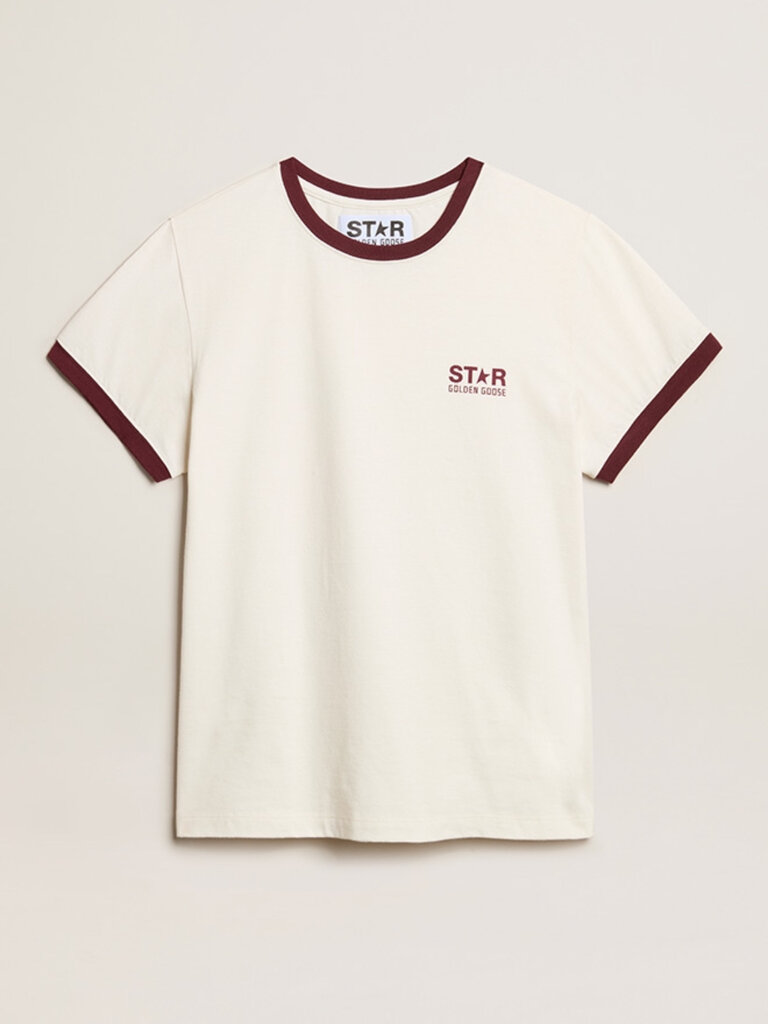 Star tshirt / white-bordeau