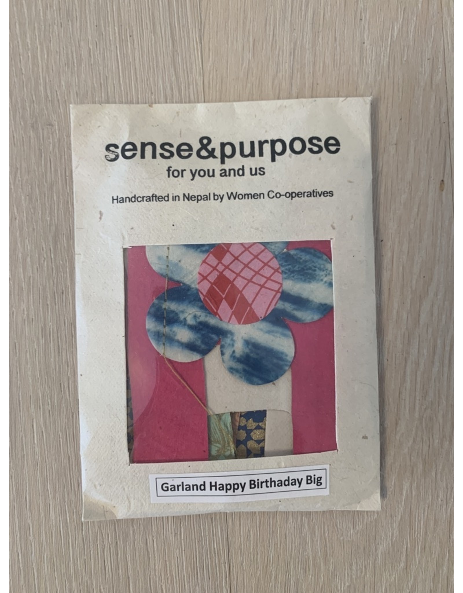 sense&purpose Girlande Happy Birthday gross Handgeschöpftes Papier