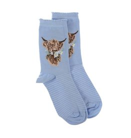 Wrendale Design Cow Sock - Daisy Coo